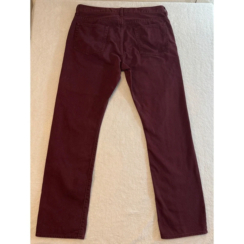 J.Crew 770 Straight Fit Corduroy Pants Mens 34x32 Burgundy Maroon Cotton